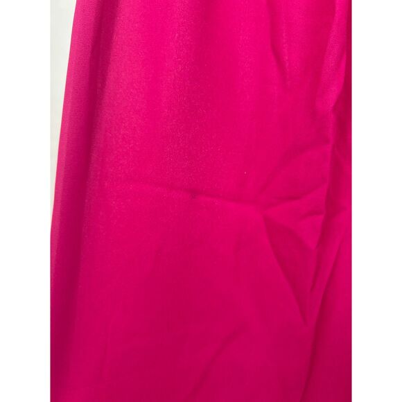 Vintage 80s Secretary Dress Womens Small Sheer Raspberry Necktie Shirtdress - Picture 3 of 5